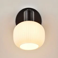 Corep Spot 1 Lumière En Métal Et Velour H14cm Blanc - Shelby -Sema Design Boutique 622671 FRN06 WEB