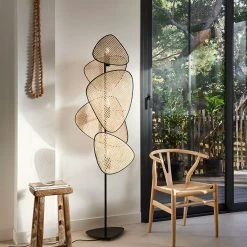 Market Set Lampadaire En Métal Et Cannage H179cm Naturel - Screen -Sema Design Boutique 623094 FRN04 WEB