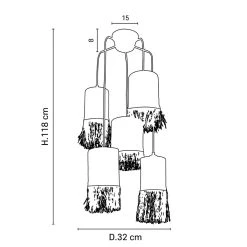 Market Set Suspension 5 Lumièrse En Bana Et Raphia H118cm Frange - Formentera -Sema Design Boutique 623100 FRN03 WEB