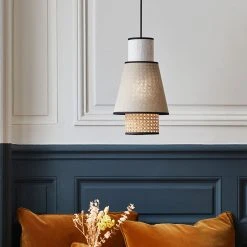 Market Set Suspension En Lin Lavé Et Cannage H36cm Nude - Singapour -Sema Design Boutique 623120 FRN04 WEB