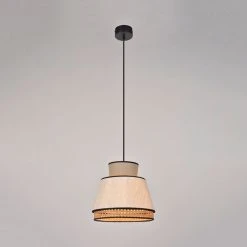 Market Set Suspension En Lin Lavé Et Cannage H23cm Nude - Singapour -Sema Design Boutique 623122 FRN02 WEB