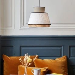 Market Set Suspension En Lin Lavé Et Cannage H23cm Nude - Singapour -Sema Design Boutique 623122 FRN05 WEB