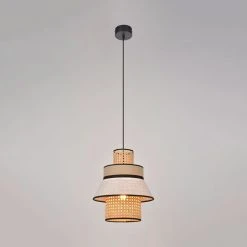 Market Set Suspension En Lin Lavé Et Cannage H32cm Nude - Singapour -Sema Design Boutique 623124 FRN02 WEB