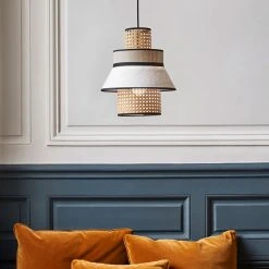 Market Set Suspension En Lin Lavé Et Cannage H32cm Nude - Singapour -Sema Design Boutique 623124 FRN05 WEB