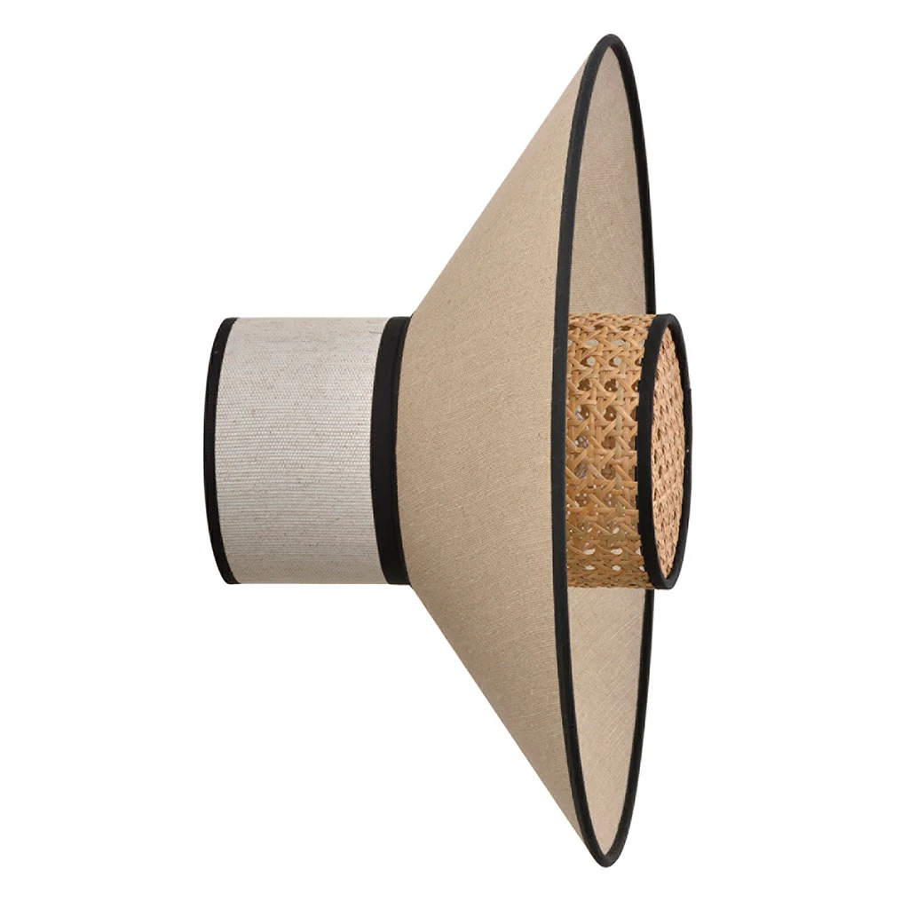 Market Set Applique En Lin Lavé Et Cannage H40cm Nude - Singapour 8 Market Set Applique En Lin Lavé Et Cannage H40cm Nude - Singapour – Image 6