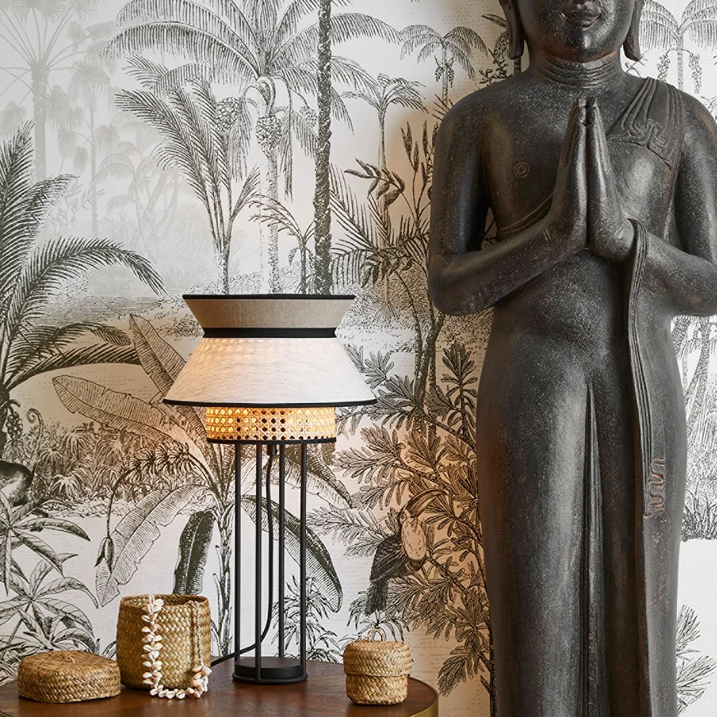 Market Set Lampe En Lin Lave Et Cannage H56cm Nude - Singapour 8 Market Set Lampe En Lin Lave Et Cannage H56cm Nude - Singapour – Image 6