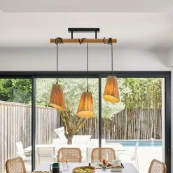 Corep Suspension 3 Lumières En Raphia L55cm Naturel - Playa -Sema Design Boutique 631519 FRN03 WEB