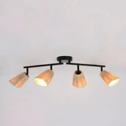 Corep Spot 4 Lumières En Raphia L60cm Naturel - Playa -Sema Design Boutique 631523 FRN02 WEB