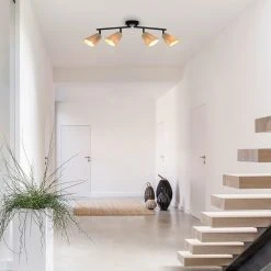 Corep Spot 4 Lumières En Raphia L60cm Naturel - Playa -Sema Design Boutique 631523 FRN03 WEB