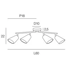 Corep Spot 4 Lumières En Raphia L60cm Naturel - Playa -Sema Design Boutique 631523 FRN04 WEB