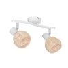 Corep Spot 2 Lumières En Métal Et Rotin Tressé L33cm Naturel - Calanques