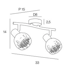 Corep Spot 2 Lumières En Métal Et Rotin Tressé L33cm Naturel - Calanques -Sema Design Boutique 631528 FRN04 WEB