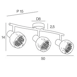 Corep Spot 3 Lumières En Métal Et Rotin Tressé L50cm Naturel - Calanques -Sema Design Boutique 631529 FRN04 WEB
