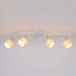 Corep Spot 4 Lumières En Métal Et Rotin Tressé L80cm Naturel - Calanques 8 Corep Spot 4 Lumières En Métal Et Rotin Tressé L80cm Naturel - Calanques -Sema Design Boutique 631530 FRN02 WEB