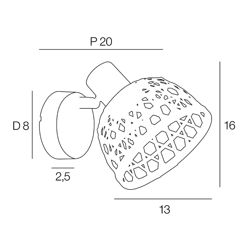 Corep Spot 1 Lumière En Métal Et Bambou H16cm Noir - Kami 6 Corep Spot 1 Lumière En Métal Et Bambou H16cm Noir - Kami – Image 4