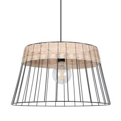 Corep Suspension En Métal Et Rotin D48cm Noir Mat - Indah