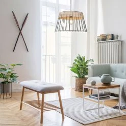 Corep Suspension En Métal Et Rotin D48cm Noir Mat - Indah -Sema Design Boutique 631539 FRN03 WEB