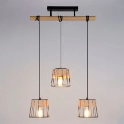 Corep Suspension 3 Lumières En Métal Et Rotin L55cm Noir Mat - Indah 7 Corep Suspension 3 Lumières En Métal Et Rotin L55cm Noir Mat - Indah -Sema Design Boutique 631541 FRN02 WEB