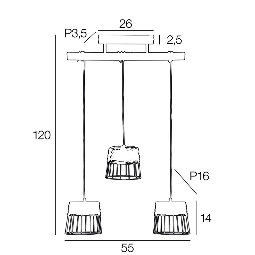 Corep Suspension 3 Lumières En Métal Et Rotin L55cm Noir Mat - Indah 6 Corep Suspension 3 Lumières En Métal Et Rotin L55cm Noir Mat - Indah – Image 4
