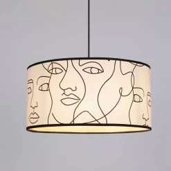 Corep Suspension En Coton D38cm Motif Visage Blanc - Visage -Sema Design Boutique 631552 FRN02 WEB