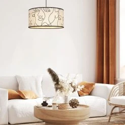 Corep Suspension En Coton D38cm Motif Visage Blanc - Visage -Sema Design Boutique 631552 FRN03 WEB