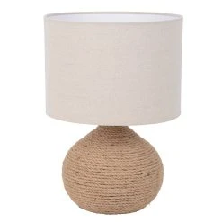 Corep Lampe En Céramique Et Lin H40cm Naturel - Hacienda