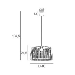 Corep Suspension En Bambou D41cm Noir - Thaya -Sema Design Boutique 631562 FRN04 WEB