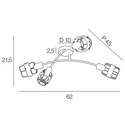 Corep Spot 4 Lumières En Métal Et Rotin L62cm Brun - Bali -Sema Design Boutique 631567 FRN04 WEB