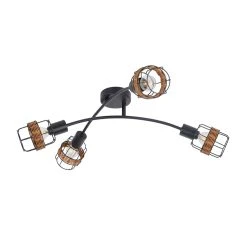 Corep Spot 4 Lumières En Métal Et Rotin L62cm Brun - Bali -Sema Design Boutique 631567 FRN05 WEB