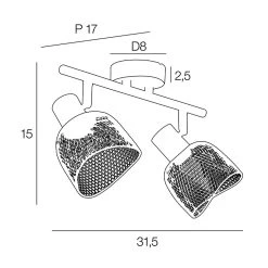 Corep Spot 2 Lumières En Métal L31.5cm Noir - Ottawa -Sema Design Boutique 631594 FRN04 WEB