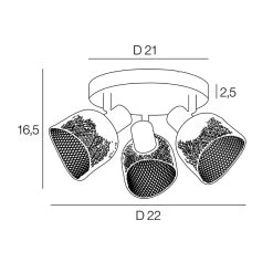 Corep Spot 3 Lumières En Métal D22cm Noir - Ottawa -Sema Design Boutique 631596 FRN04 WEB