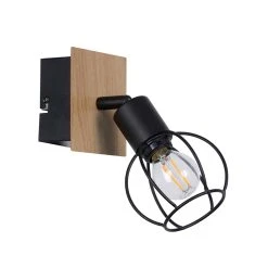 Corep Spot En Métal H18.5cm Noir Et Naturel - Owen