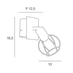 Corep Spot En Métal H18.5cm Noir Et Naturel - Owen -Sema Design Boutique 631607 FRN04 WEB