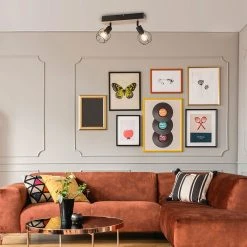 Corep Spot 2 Lumières En Métal L32cm Noir Et Naturel - Owen -Sema Design Boutique 631609 FRN03 WEB