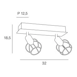 Corep Spot 2 Lumières En Métal L32cm Noir Et Naturel - Owen -Sema Design Boutique 631609 FRN04 WEB