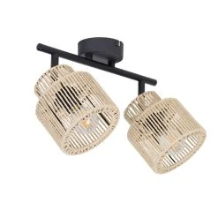 Corep Spot 2 Lumières En Métal Et Cordelette L31.5cm Naturel - Cancun