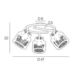 Corep Spot 3 Lumières En Métal Et Cordelette D47cm Naturel - Cancun -Sema Design Boutique 631620 FRN04 WEB