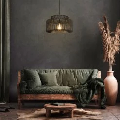 Corep Suspension En Métal Et Cordelette Tressé D38cm Noir - Cancun -Sema Design Boutique 631624 FRN03 WEB