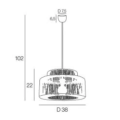 Corep Suspension En Métal Et Cordelette Tressé D38cm Noir - Cancun -Sema Design Boutique 631624 FRN04 WEB
