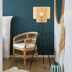 Corep Lampadaire En Métal Et Cordelette H150cm Naturel - Cancun -Sema Design Boutique 631627 FRN03 WEB