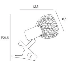 Corep Spot à Pince En Métal H12.5cm Noir - Kento -Sema Design Boutique 631631 FRN04 WEB