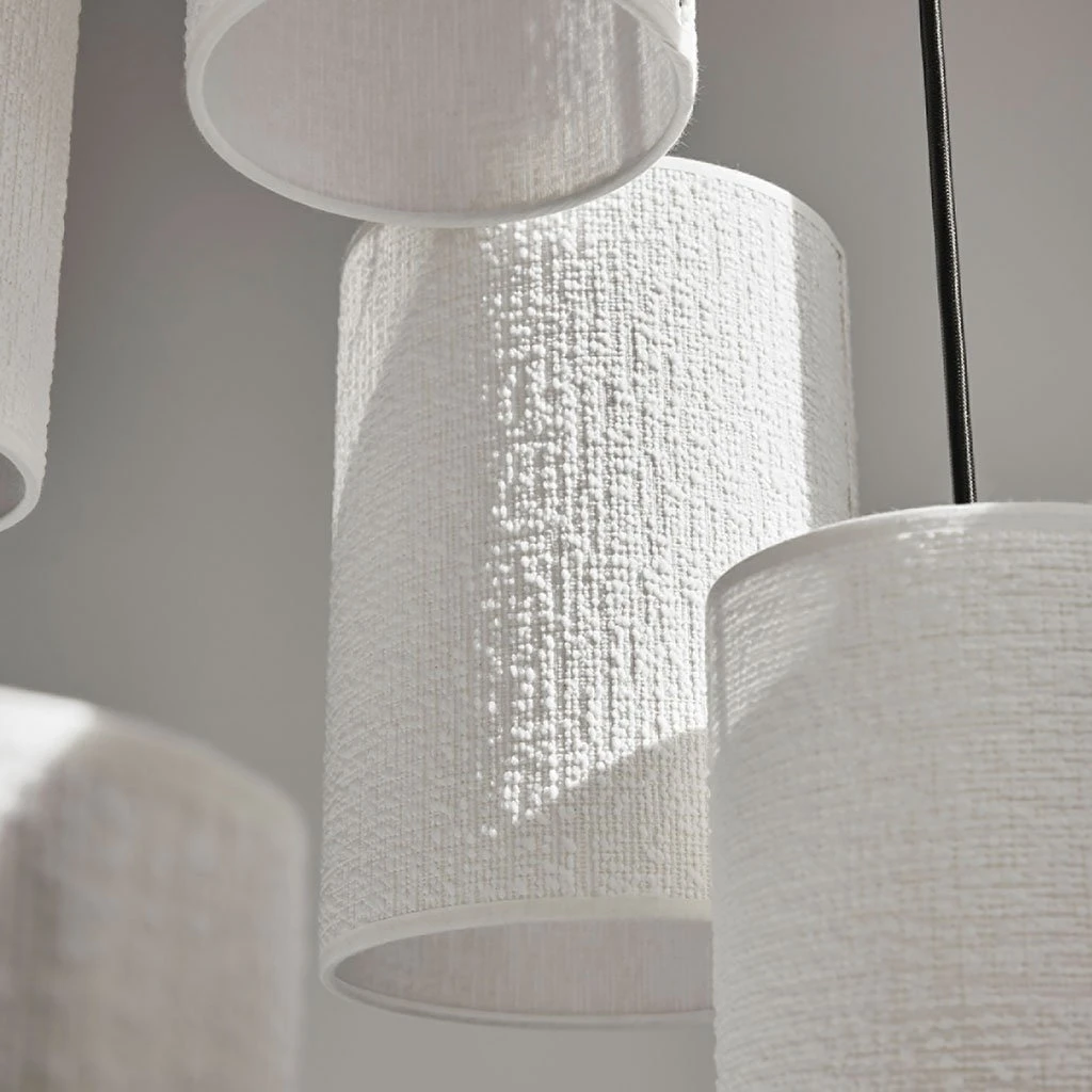 Market Set Suspension Grappe 16 Lumieres En Tissu Bouclette H204cm Blanc - Cosiness 8 Market Set Suspension Grappe 16 Lumieres En Tissu Bouclette H204cm Blanc - Cosiness – Image 6