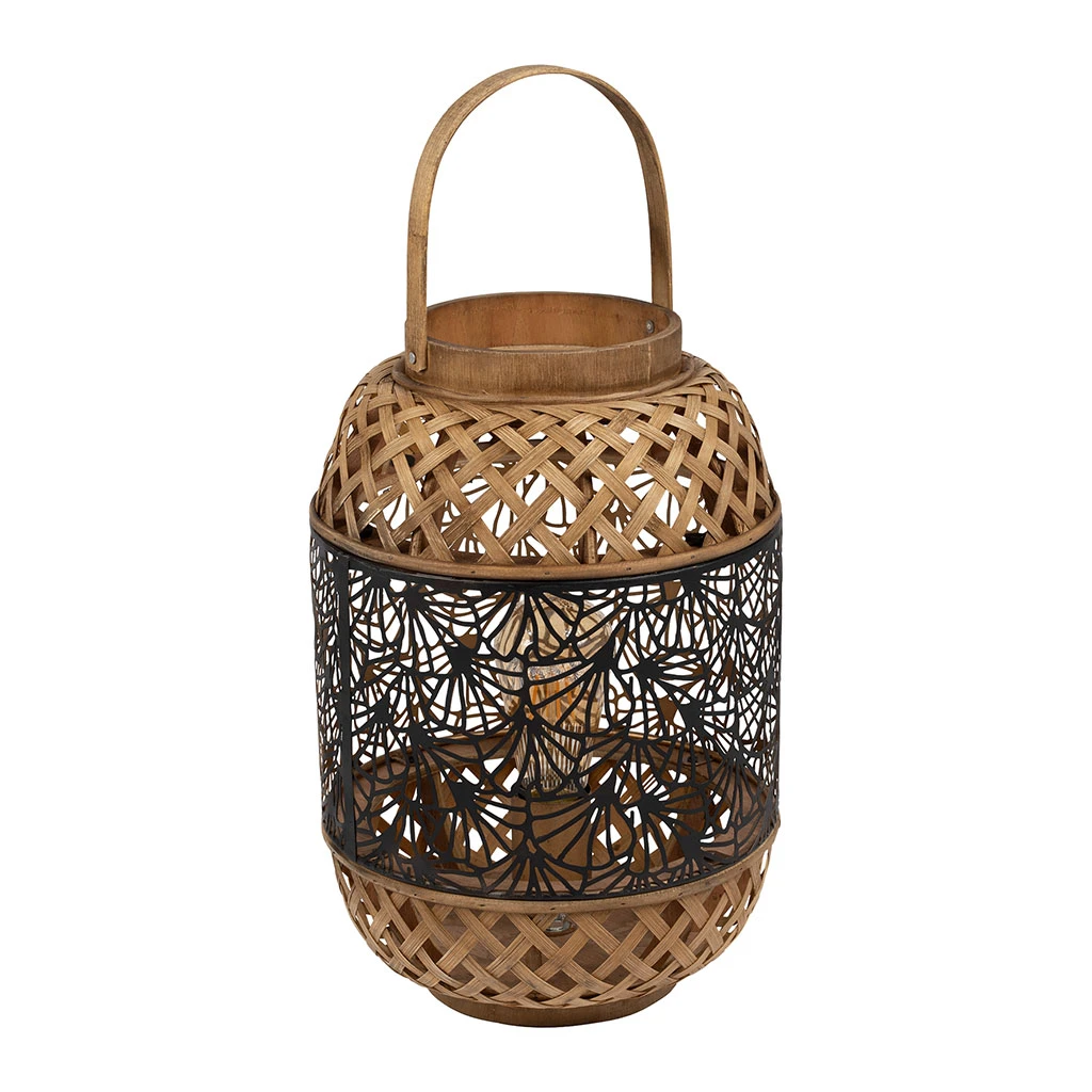 SEMA DESIGN Lampe Lanterne En Fer Et Bambou H36.5cm Noir Et Doré - Flaural 6 SEMA DESIGN Lampe Lanterne En Fer Et Bambou H36.5cm Noir Et Doré - Flaural – Image 4