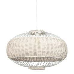 SEMA DESIGN Suspension En Rotin Et Fer D55.5cm Naturel Et Blanc - Filen