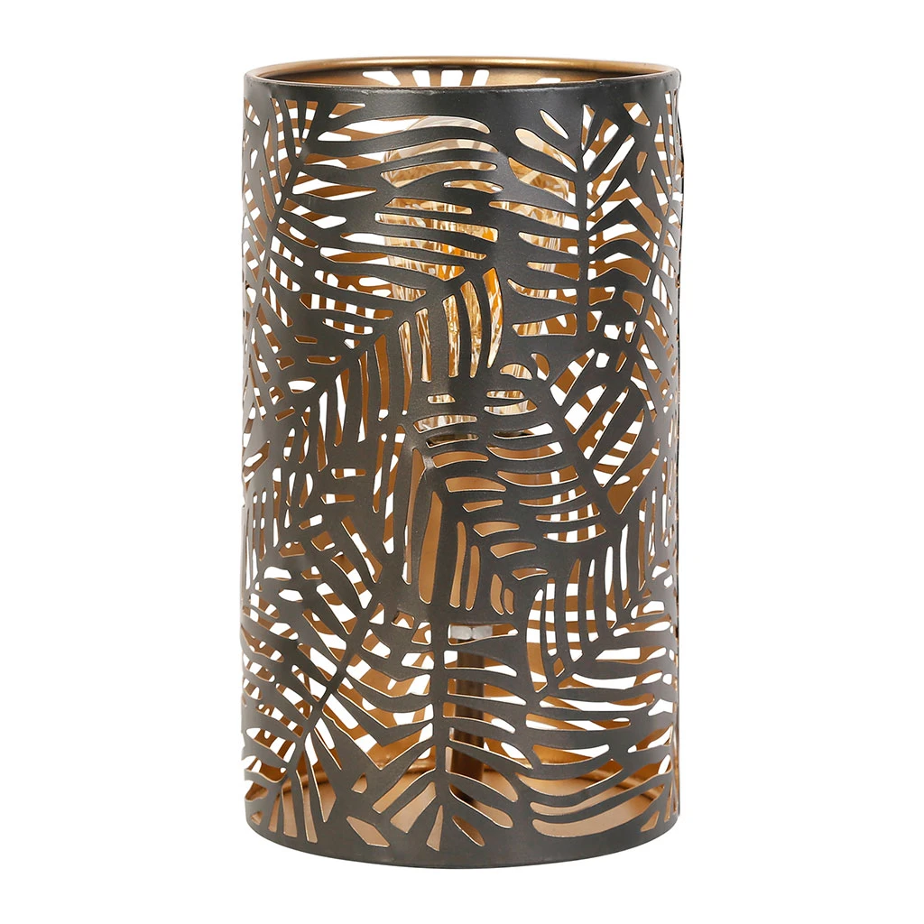 SEMA DESIGN Lampe Cylindre En Fer H25cm Noir - Palmier 3 SEMA DESIGN Lampe Cylindre En Fer H25cm Noir - Palmier