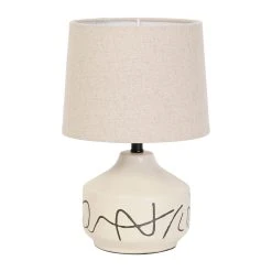 SEMA DESIGN Lampe En Porcelaine Et Lin H33cm Beige - Visionnary