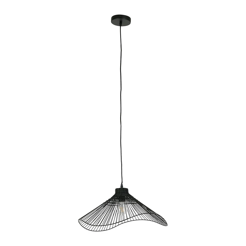 SEMA DESIGN Suspension En Rotin Et Fer D50cm Noir - Ferline 4 SEMA DESIGN Suspension En Rotin Et Fer D50cm Noir - Ferline – Image 2