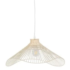 SEMA DESIGN Suspension En Rotin Et Fer D50cm Crème - Ferline