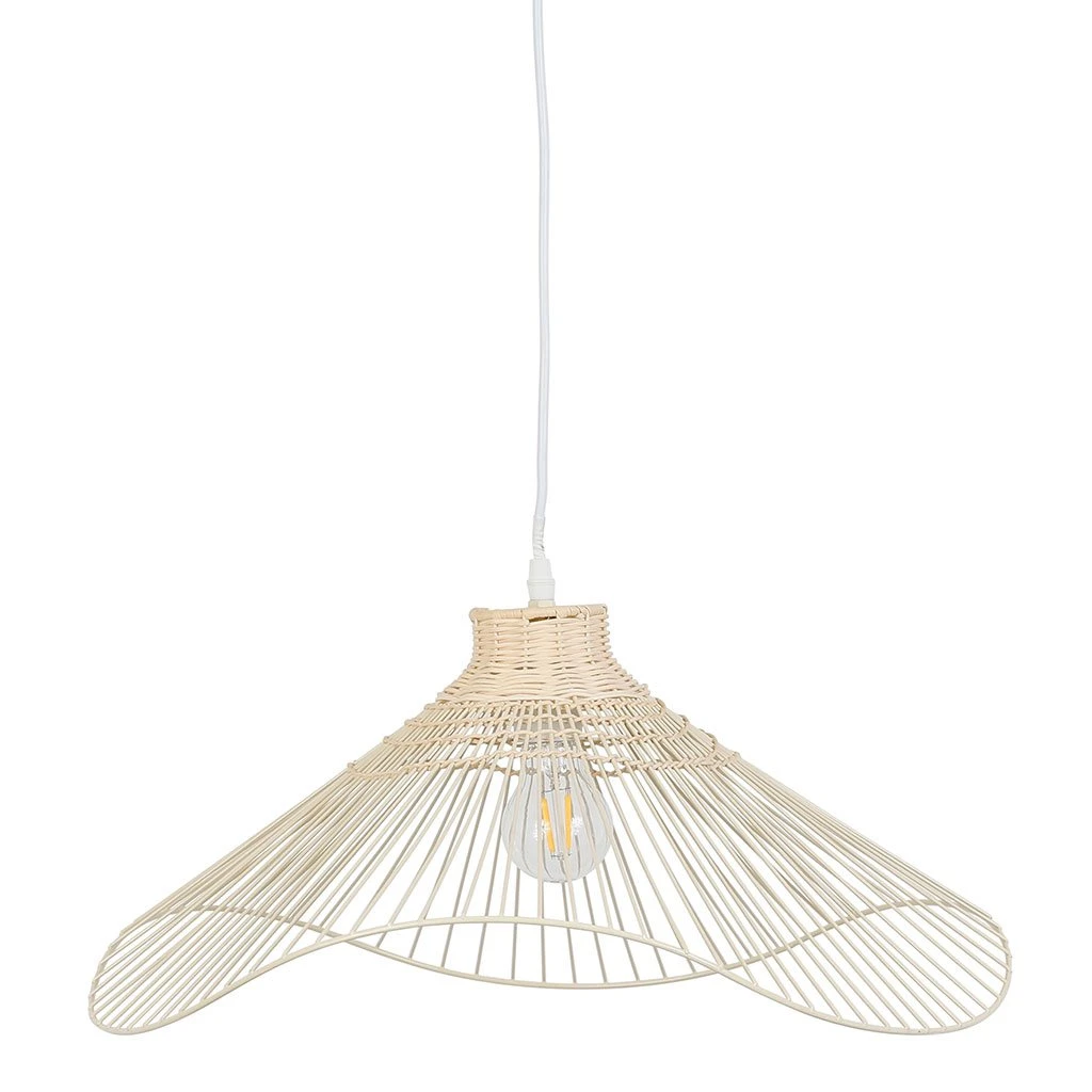 SEMA DESIGN Suspension En Rotin Et Fer D50cm Crème - Ferline 3 SEMA DESIGN Suspension En Rotin Et Fer D50cm Crème - Ferline