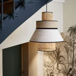 Market Set Suspension En Lin Lavé Et Cannage H44cm Nude - Singapour -Sema Design Boutique 82f9b 623121 frn03 web